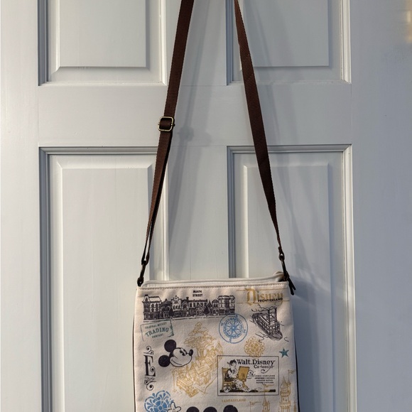 Disney Handbags - Disney Cream and Brown Crossbody Bag with Mickey Design